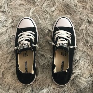 *NEW black slip on converse